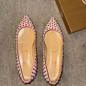 Christian Louboutin Pink Studded Flats